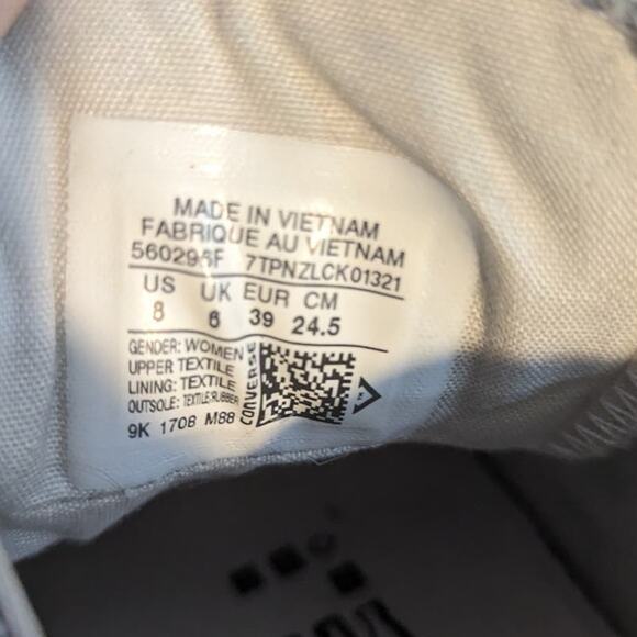 Converse All Stars Chuck Taylor White with Silver Dots Low Tops Size 8 - Picture 7 of 8